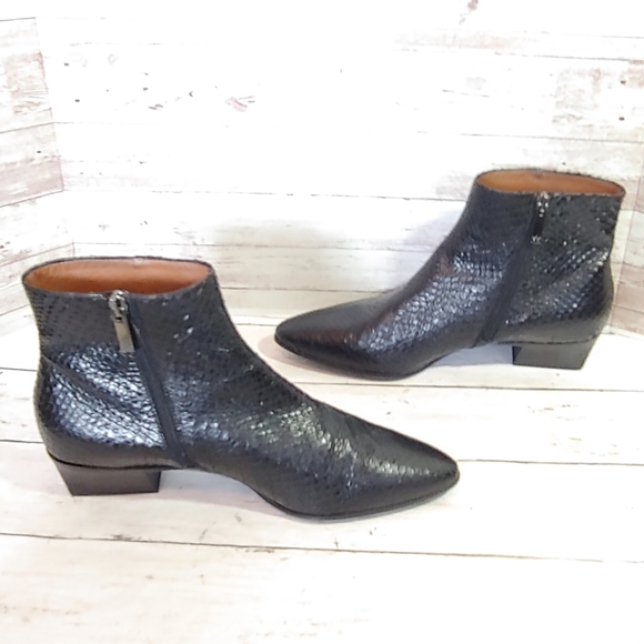 Aquatalia Black Snakeskin Ankle Boots - Picture 11 of 12